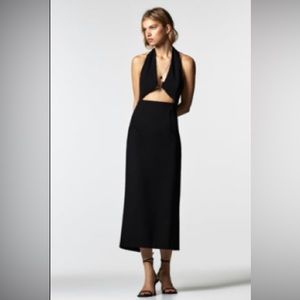 Zara Black Cut Out Halter Dress